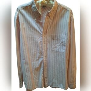 Preppy Old Navy pink and white striped button down shirt 100% cotton